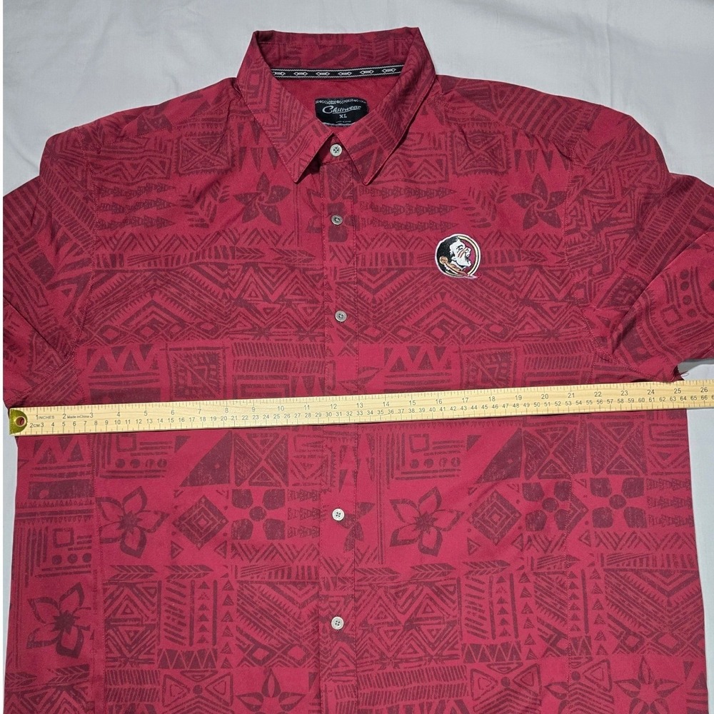 Chiliwear Florida State Seminoles Button Up Shirt Red Tribal XL FSU - Picture 7 of 10